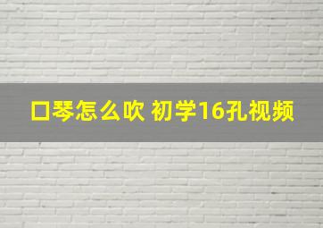 口琴怎么吹 初学16孔视频